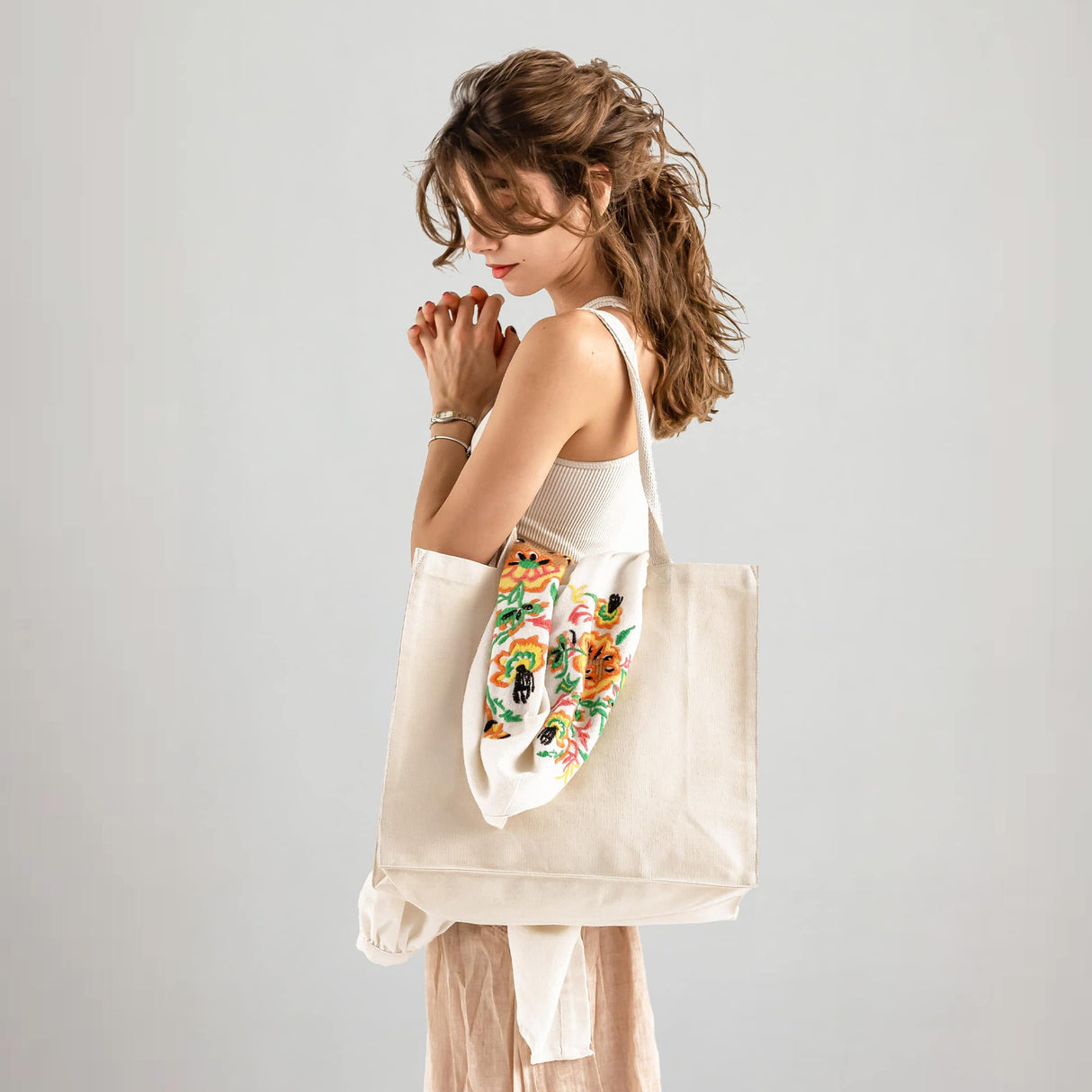 96 ct Large Square Canvas Tote - By Case