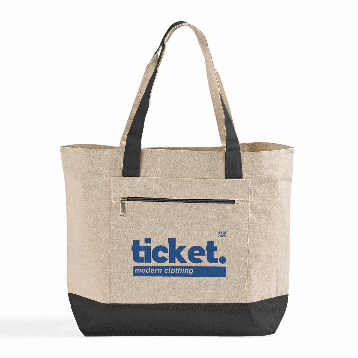 Heavy Canvas Zippered Shopping Tote Bags Custom - Personalized Tote Bags With Your Logo - TG213