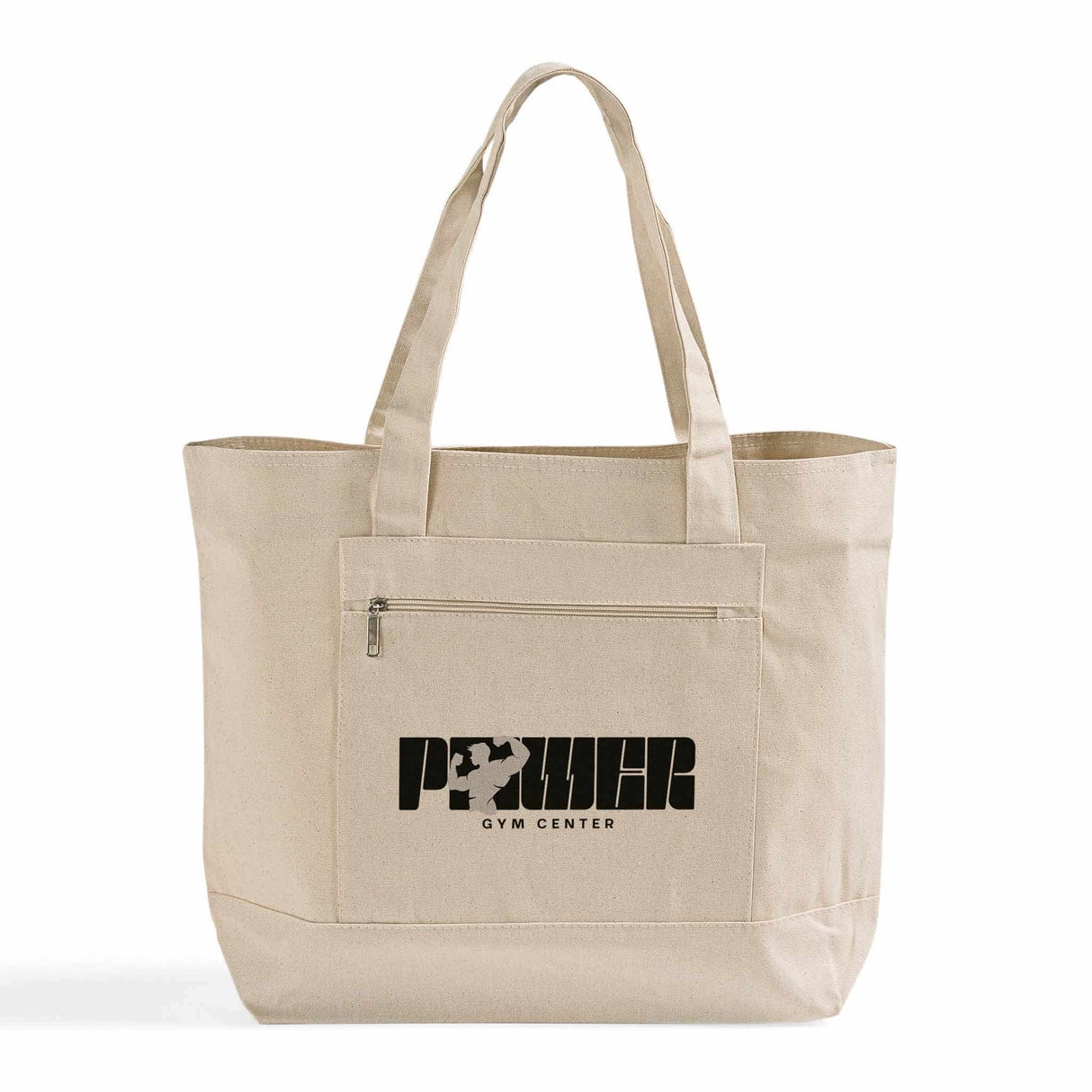 custom tote bag, zippered large shopping bag