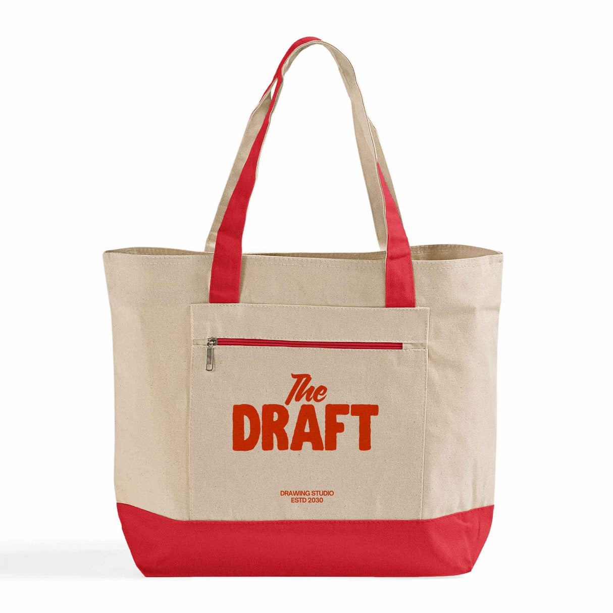 Heavy Canvas Zippered Shopping Tote Bags Custom - Personalized Tote Bags With Your Logo - TG213