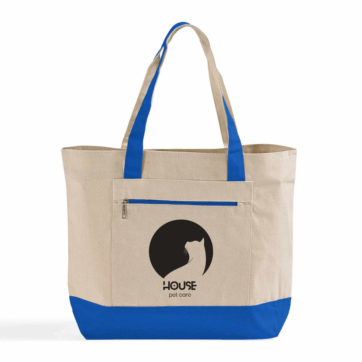 Heavy Canvas Zippered Shopping Tote Bags Custom - Personalized Tote Bags With Your Logo - TG213