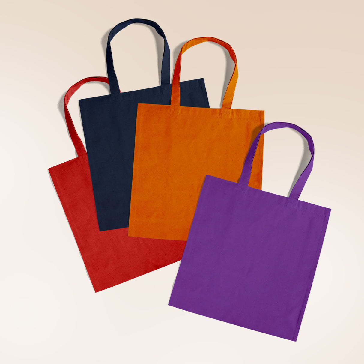 assorted color cotton tote bags