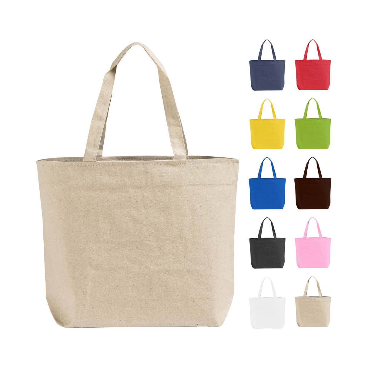 Heavy Canvas Tote bag with Zipper - Zippered Tote Bags