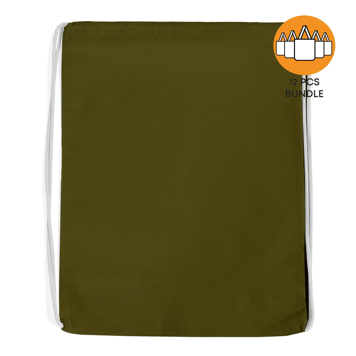 12 ct Economical Sport Cotton Drawstring Bag Cinch Packs - By Dozen