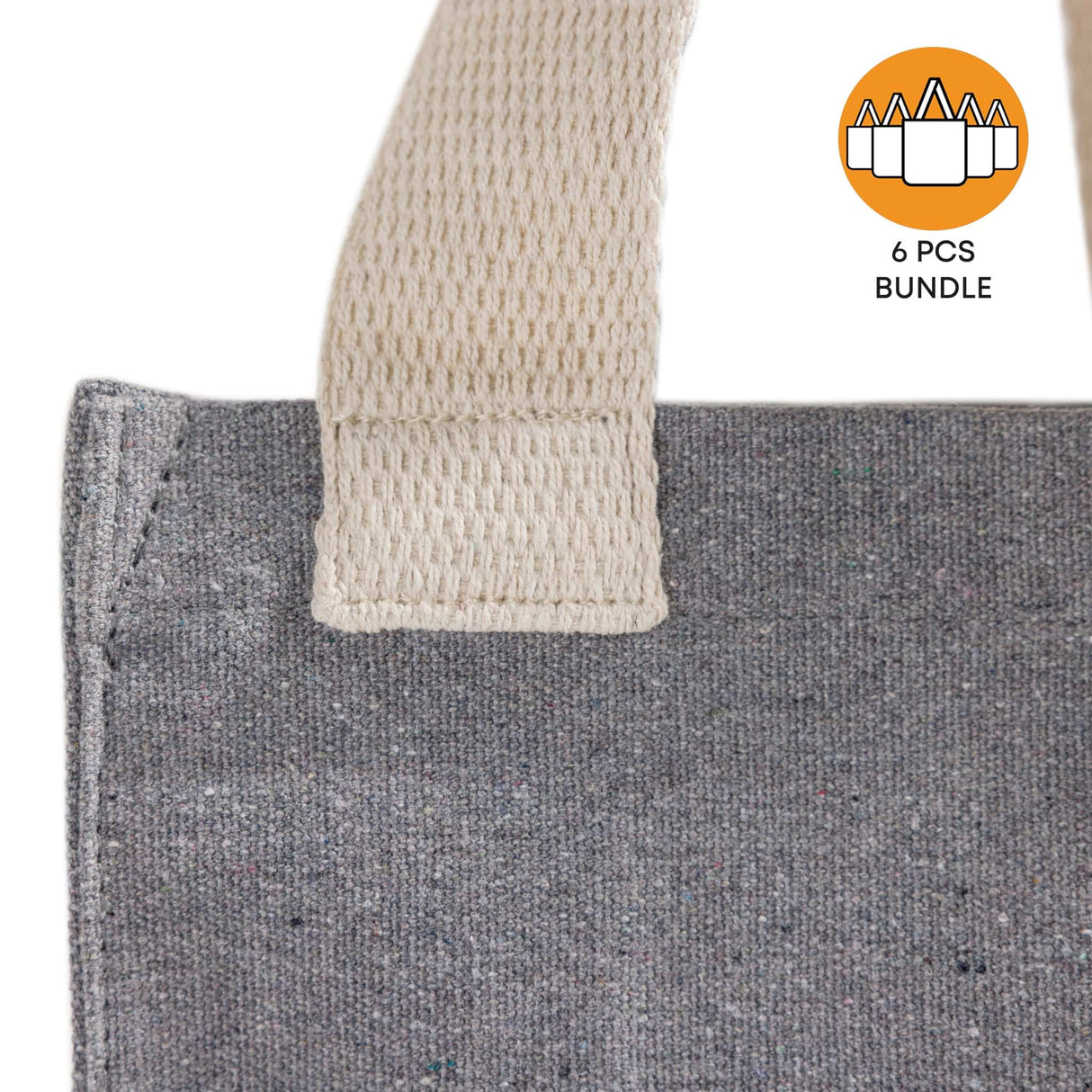 6 ct Recycled Canvas Book Bag with Full Gusset - By Bundle