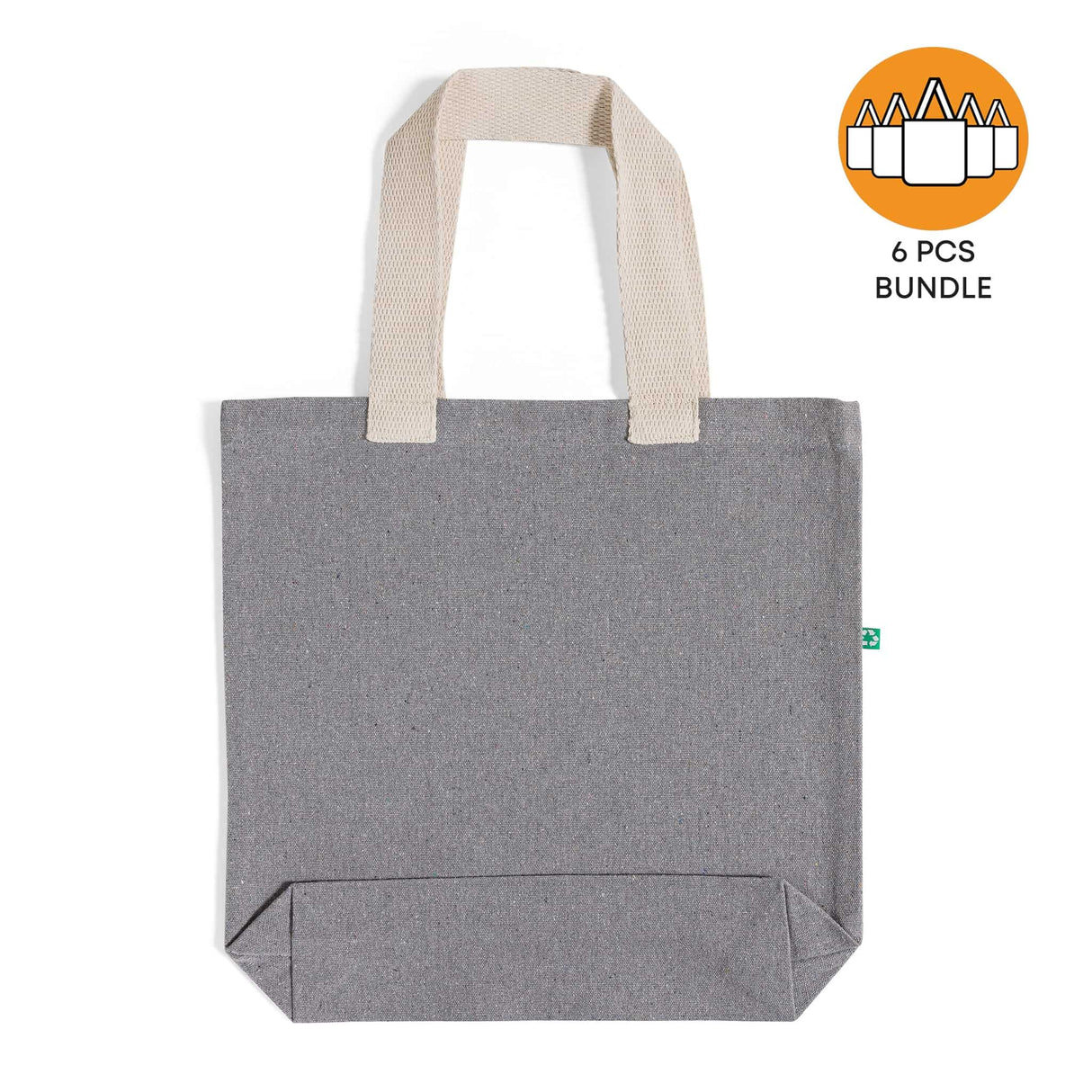 6 ct Recycled Canvas Tote Bag With Bottom Gusset - By Bundle