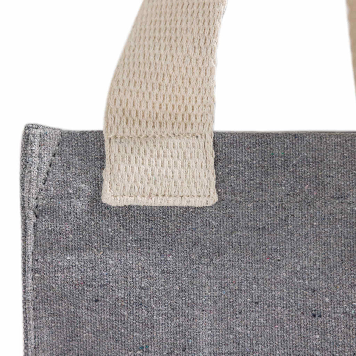 ash gray recycled canvas tote bag
