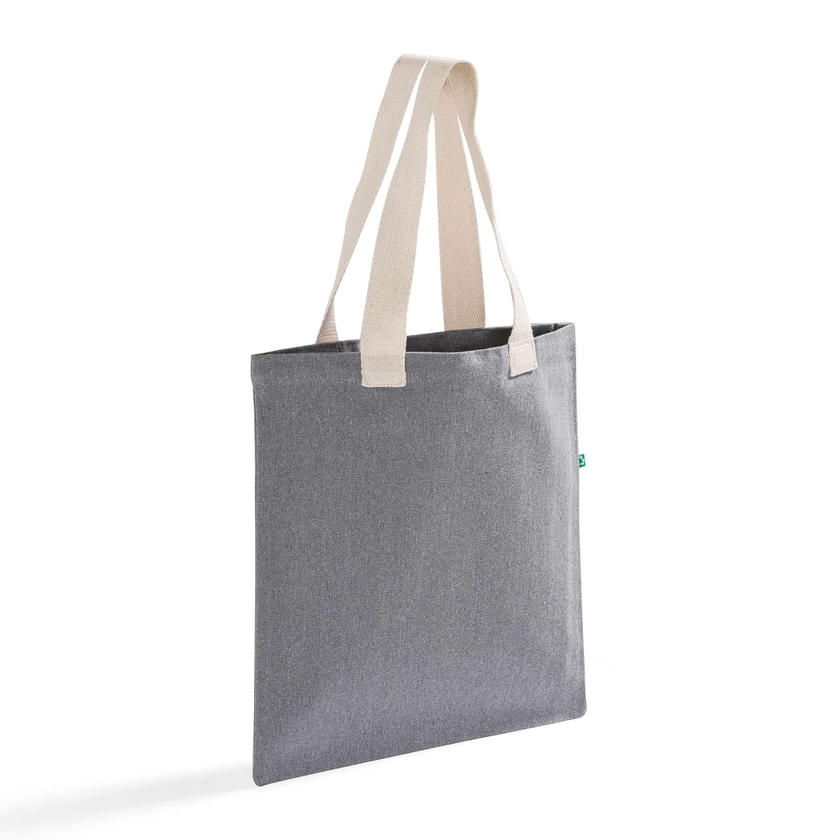 ash gray recycled canvas tote bag