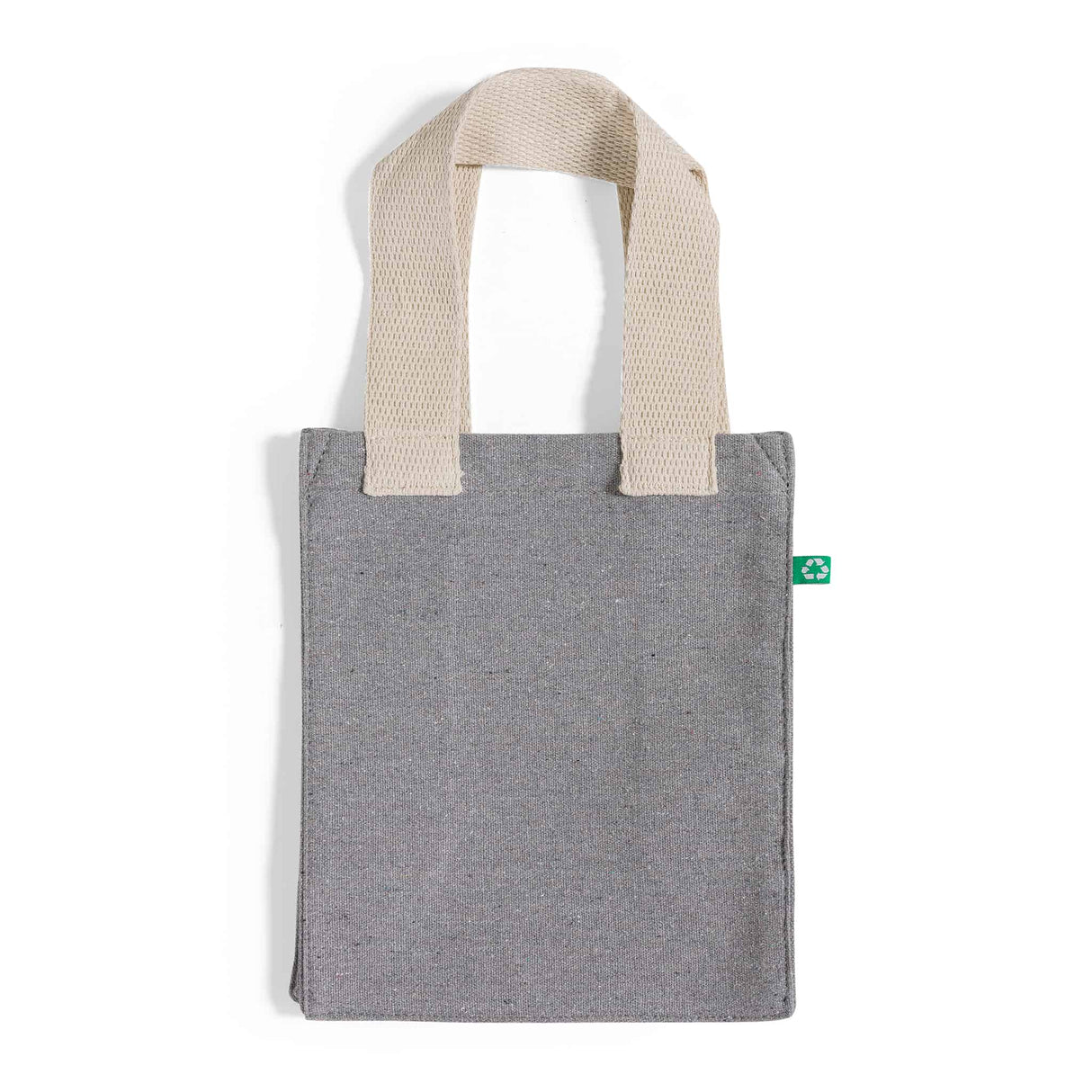 ash gray recycled gusseted tote bag