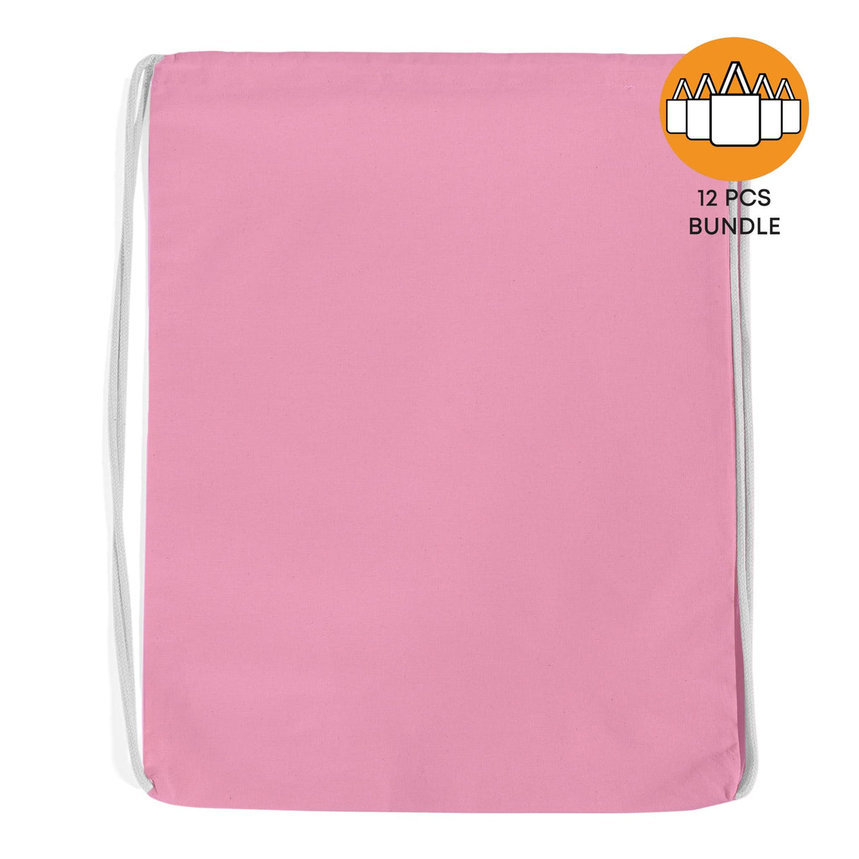 12 ct Economical Sport Cotton Drawstring Bag Cinch Packs - By Dozen