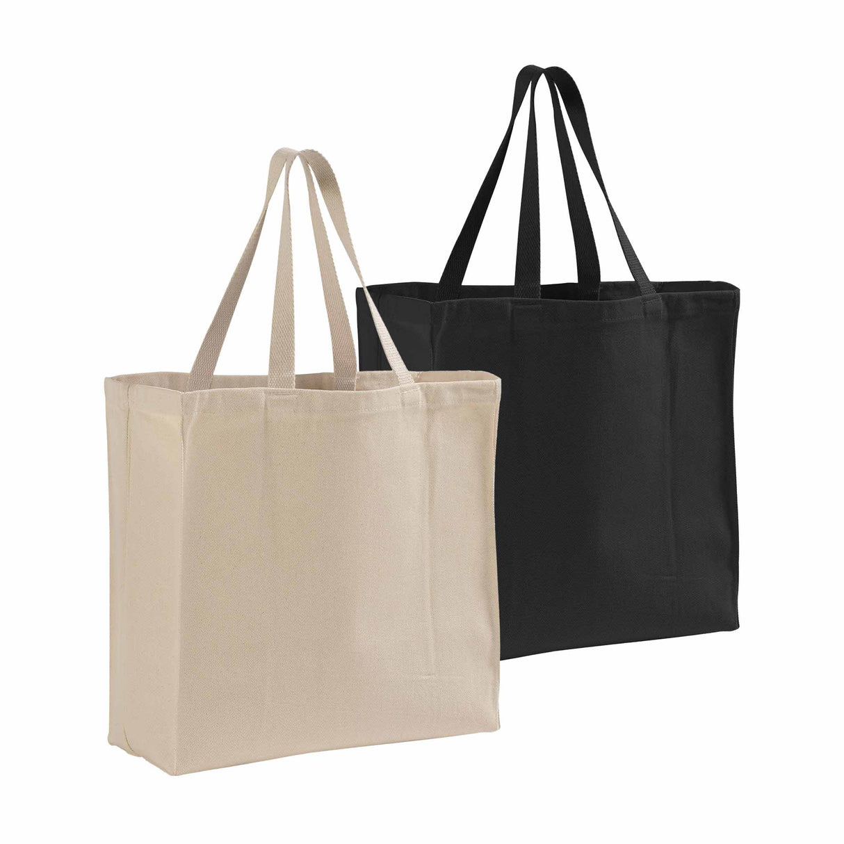 Black And Natural Cotton Totebags