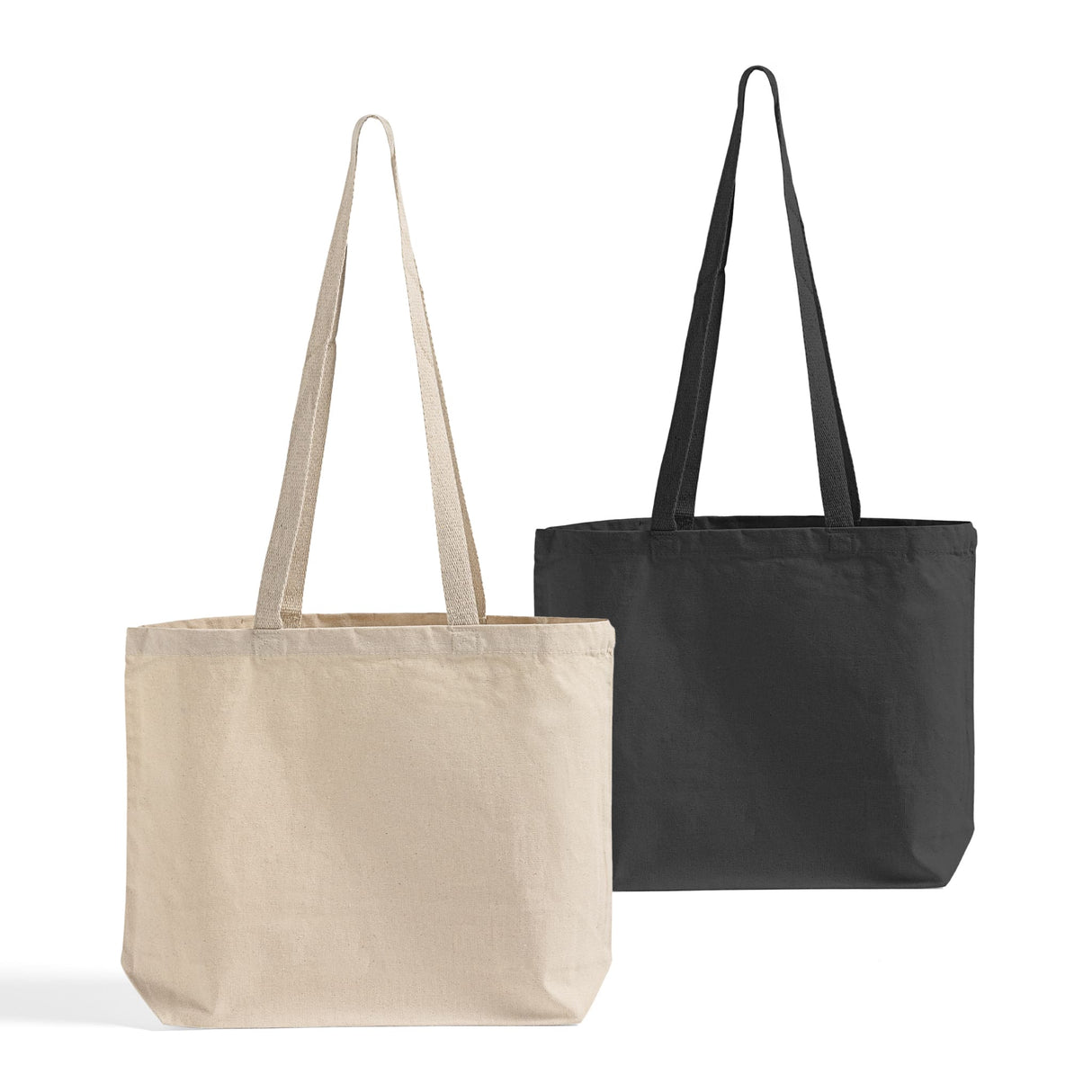 Black and natural messenger canvas bags