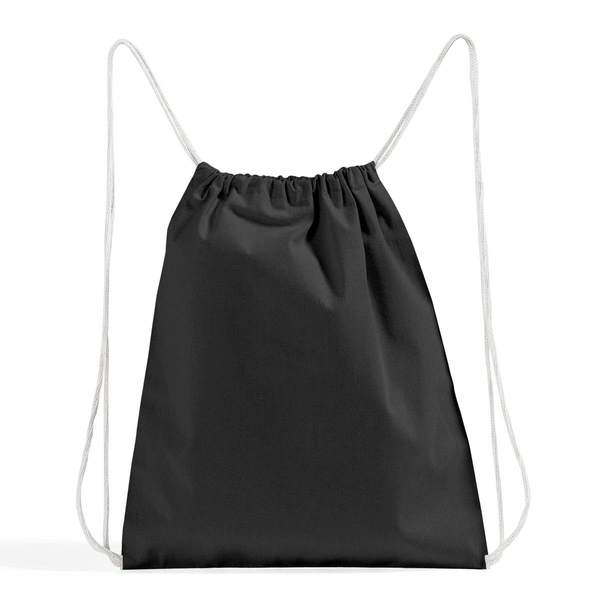 black canvas drawstring backpack