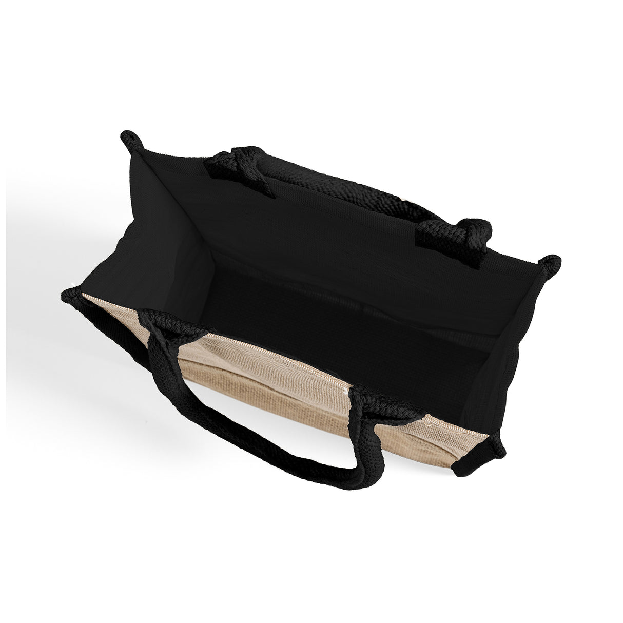 black fashion jute bag inside