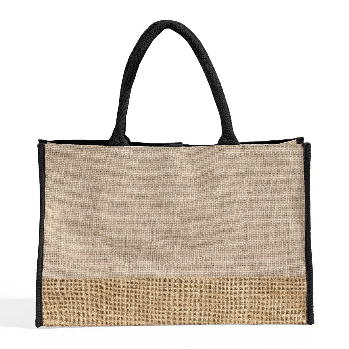 black fashion jute tote bag