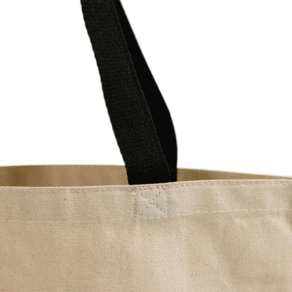 Black Handle Canvas Tote Bag Handle Detail
