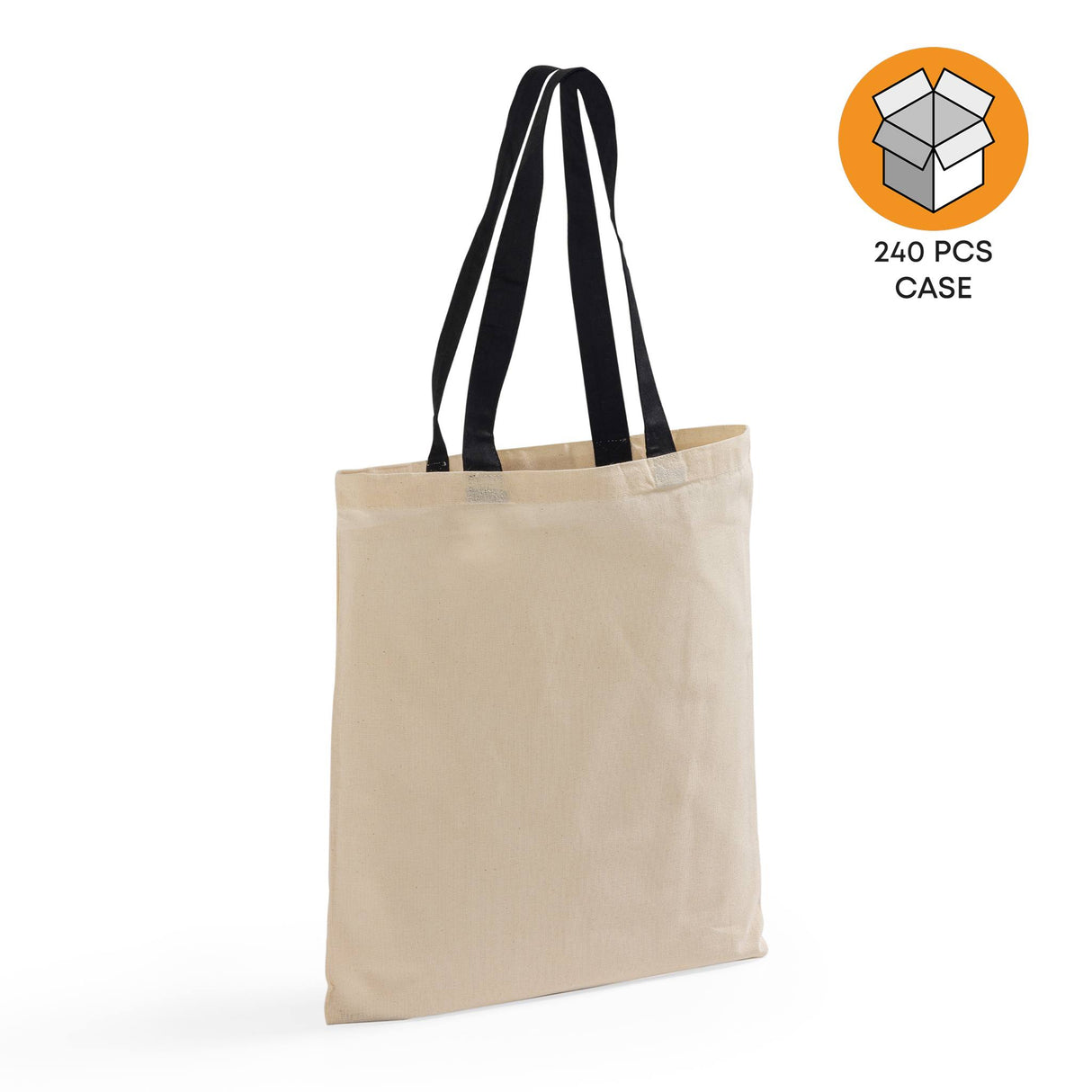 240 ct Wholesale Tote Bags With Color Handles 100% Cotton - By Case