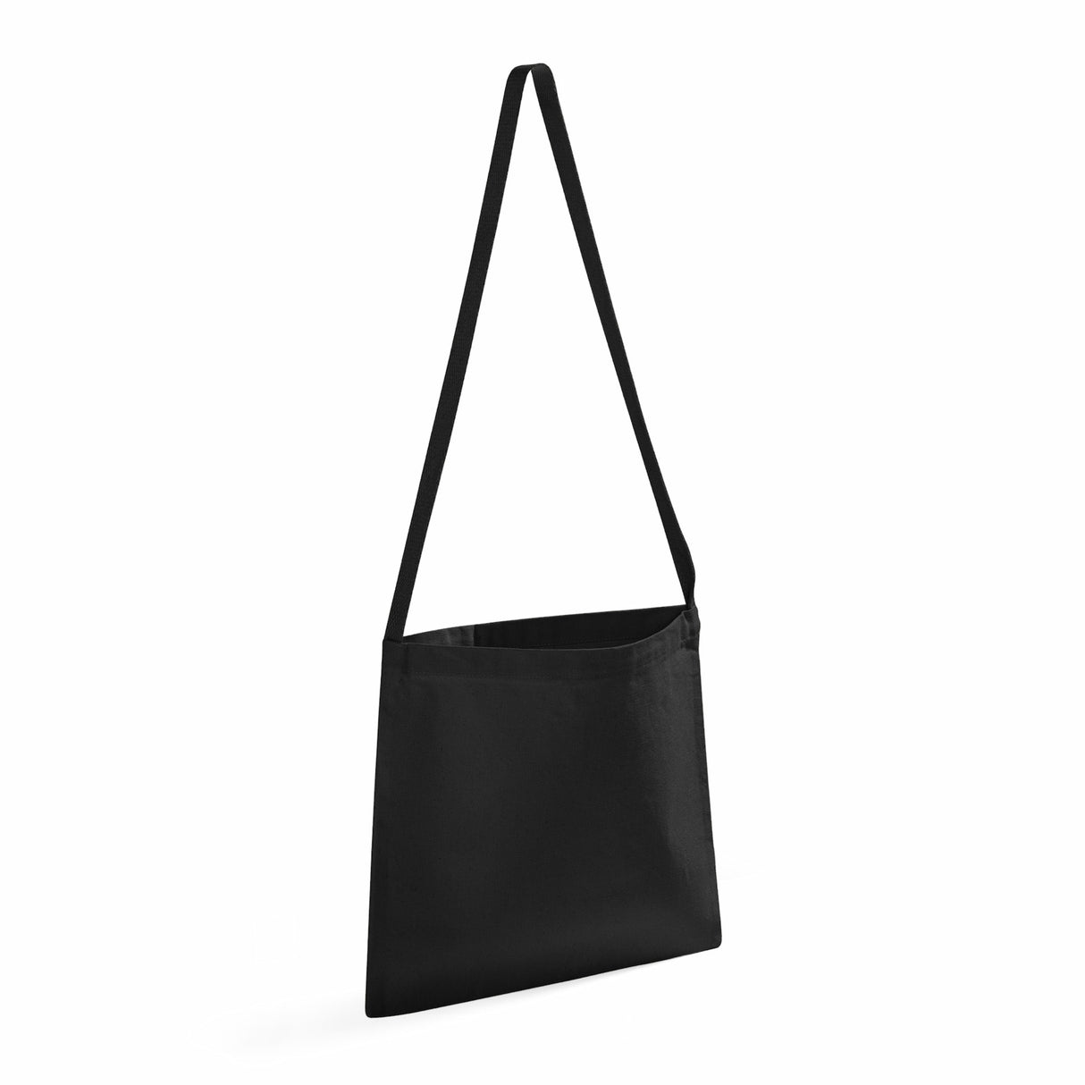 Black Canvas Messenger Tote Bag