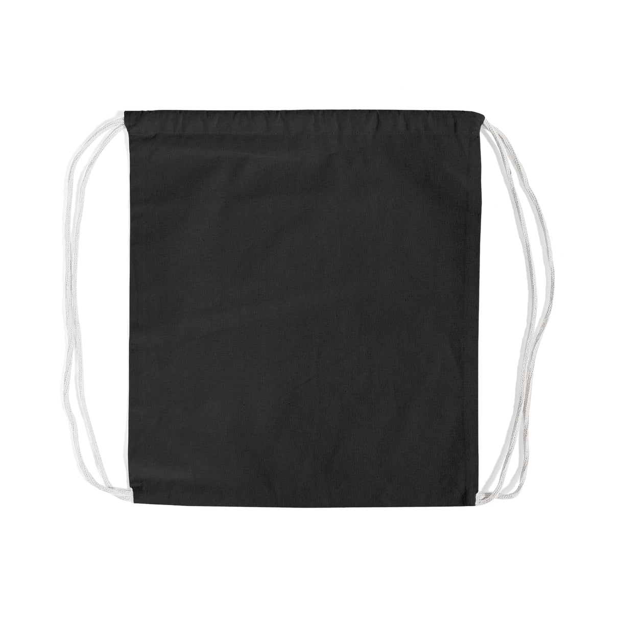black small canvas drawstring backpack