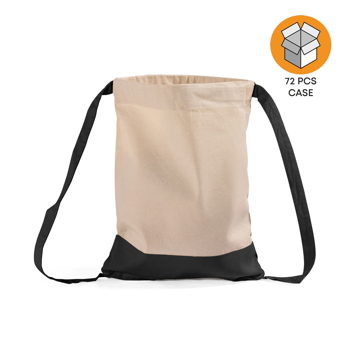 72 ct Two Tone Canvas Sport Backpacks / Wholesale Drawstring Bags - By Case