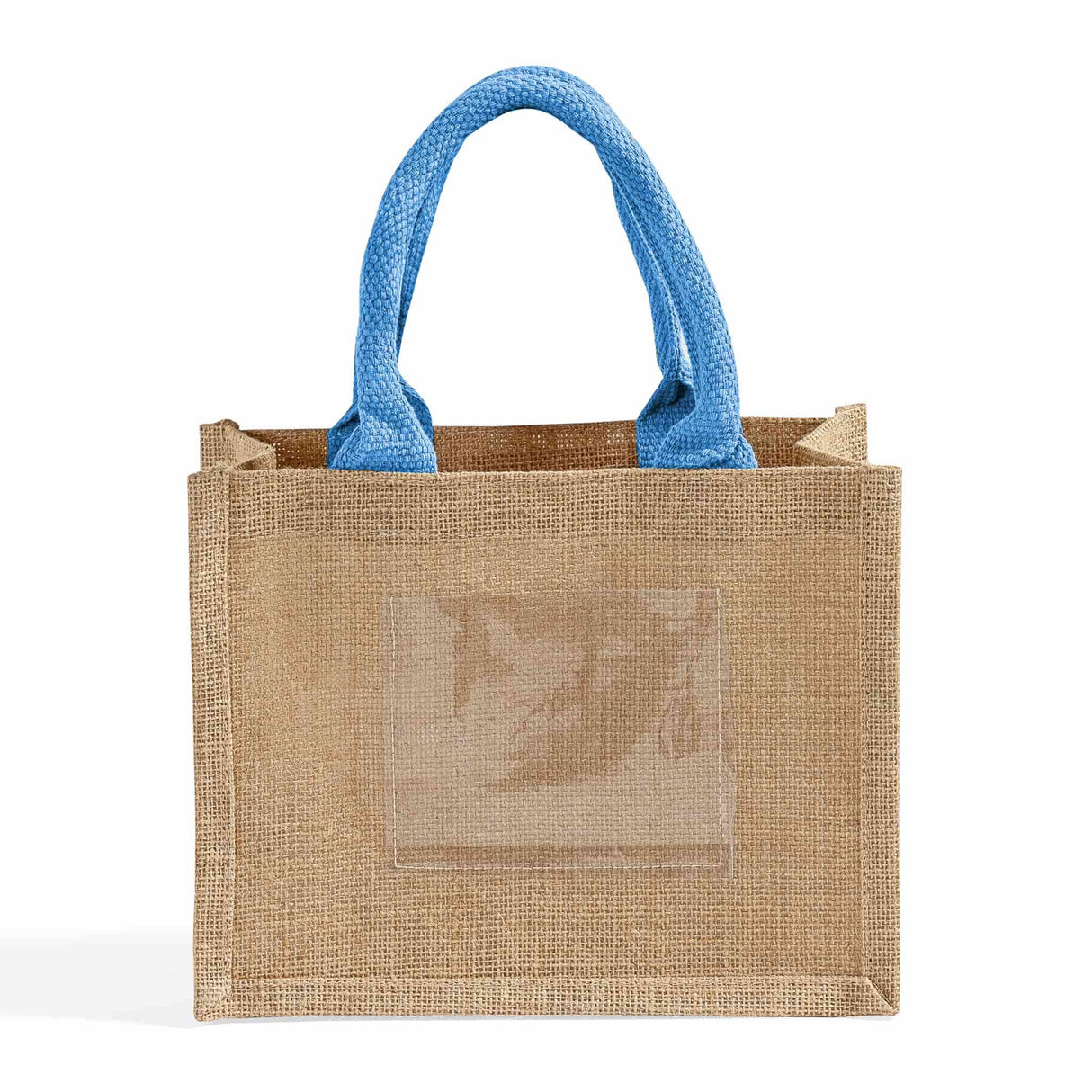 blue rustic wedding favor burlap bag