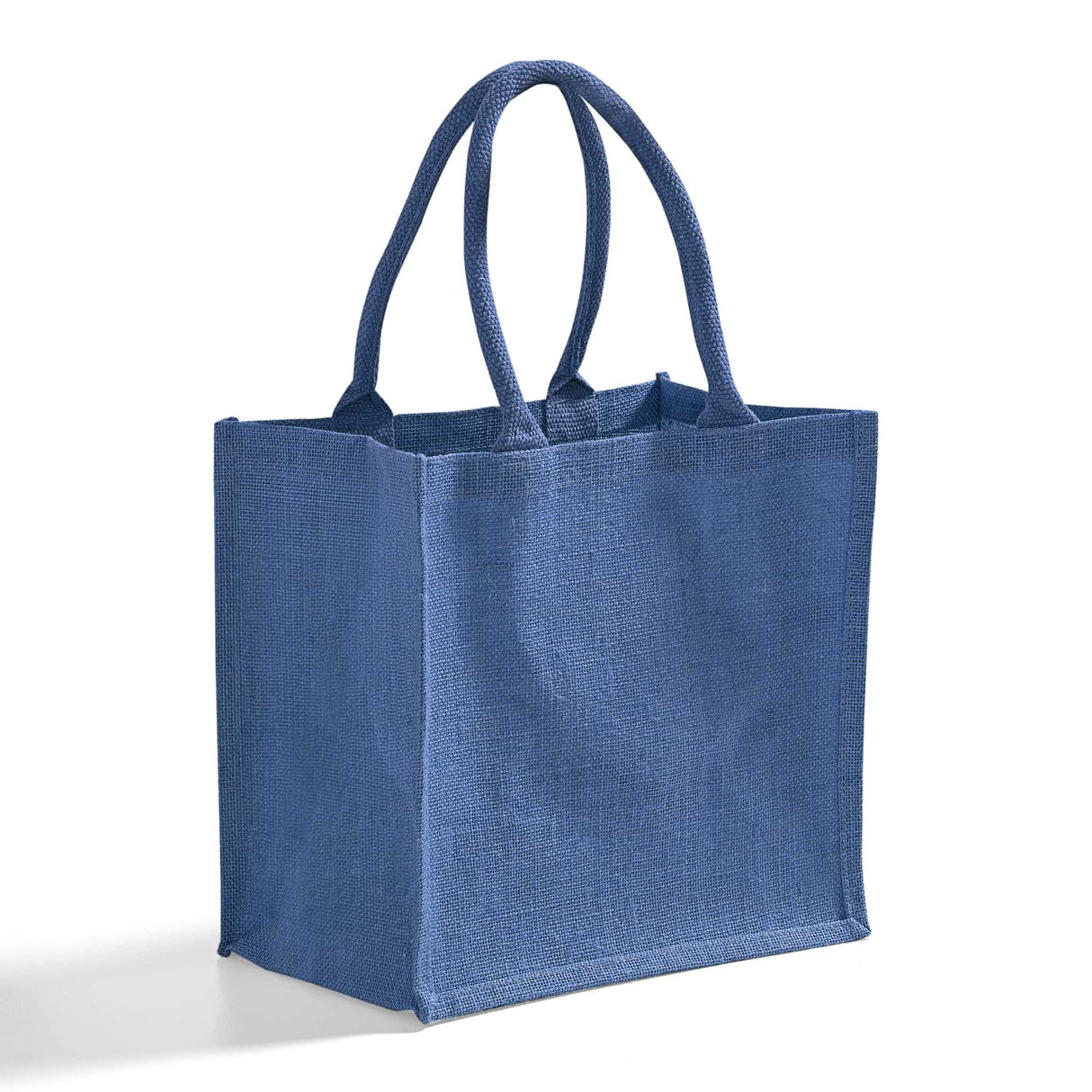 blue wholesale burlap tote bag
