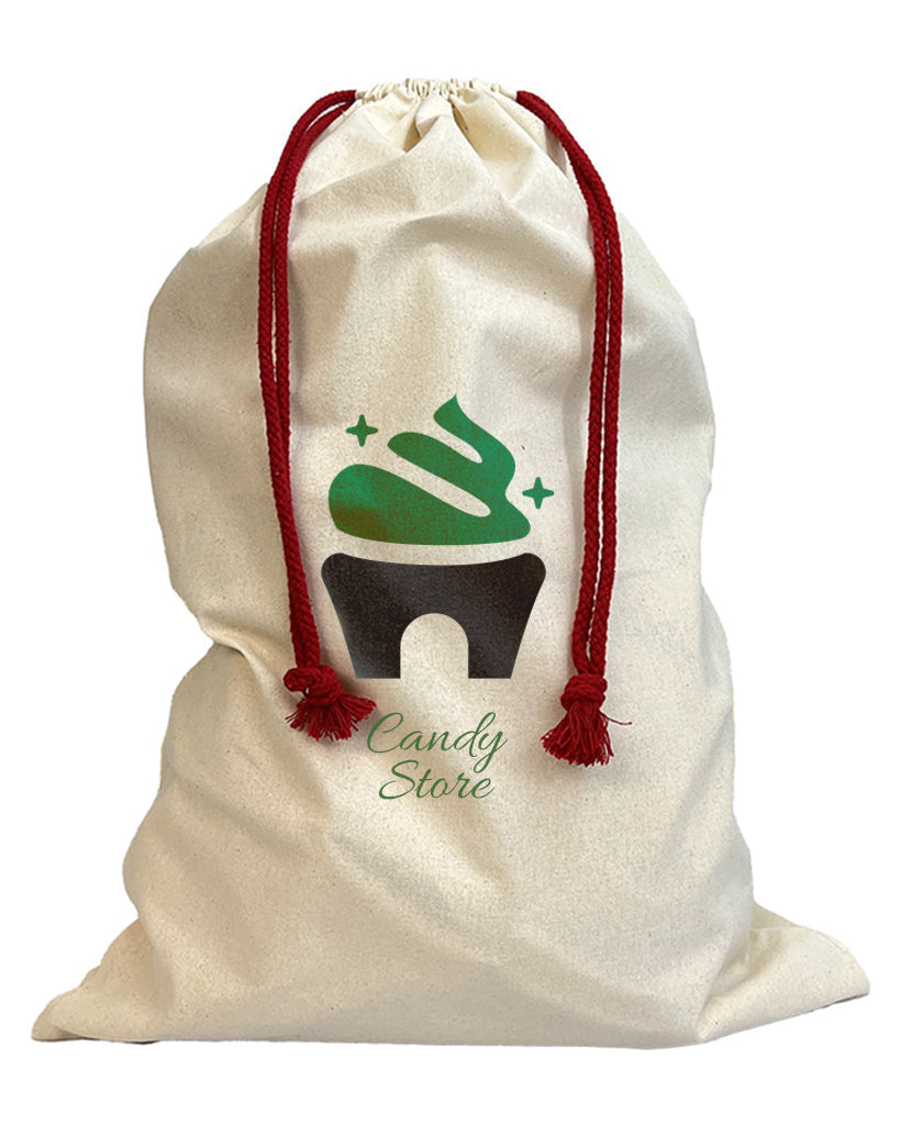Customized Wholesale 24 in Cotton Laundry Bags / Santa Sacks - Personalized Laundry Bags With Your Logo