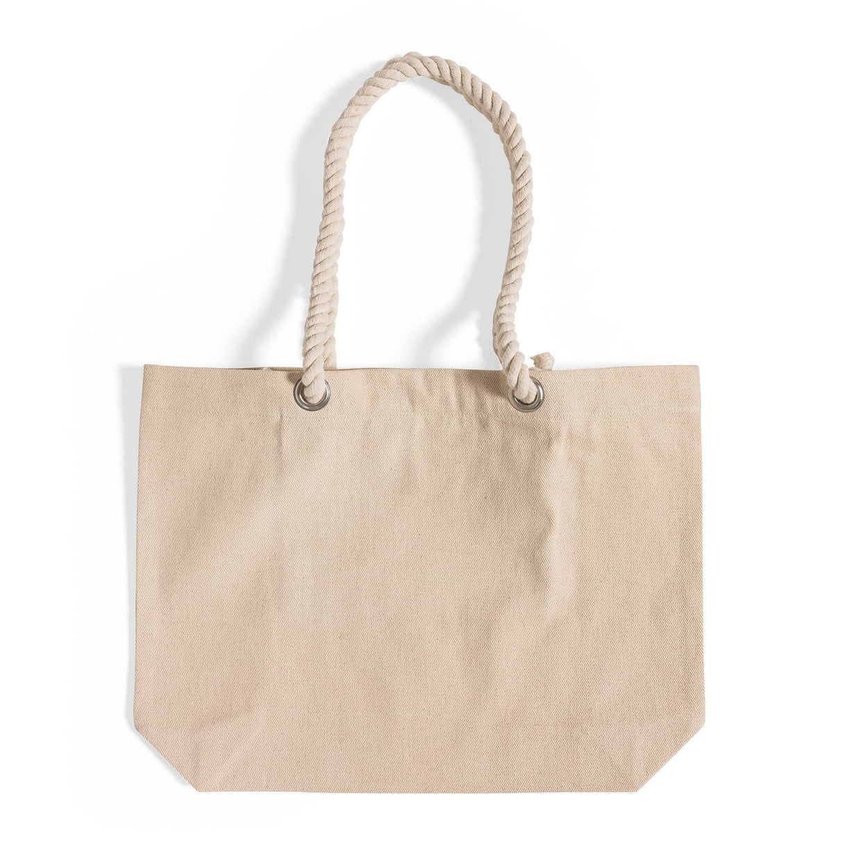 canvas beach tote bag with fancy rope handles
