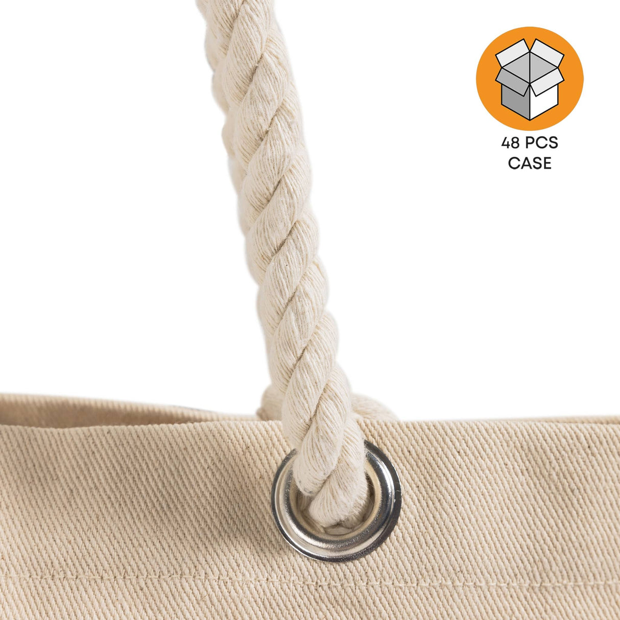 48 ct Canvas Beach Tote Bag with Fancy Rope Handles- By Case