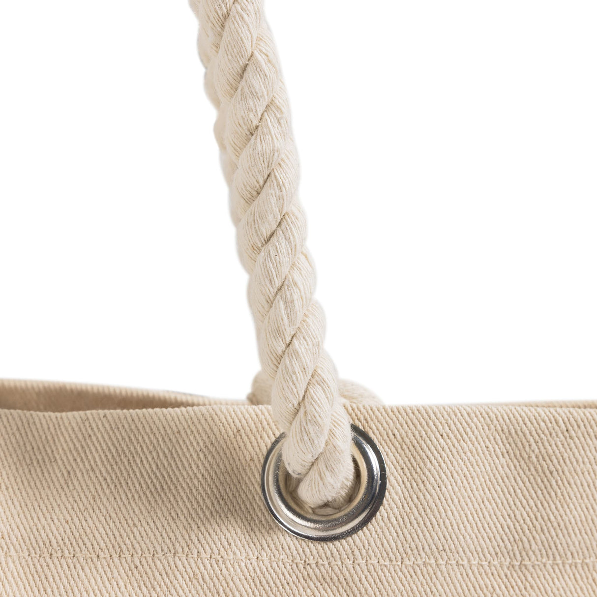 canvas beach totebag with fancy rope handles