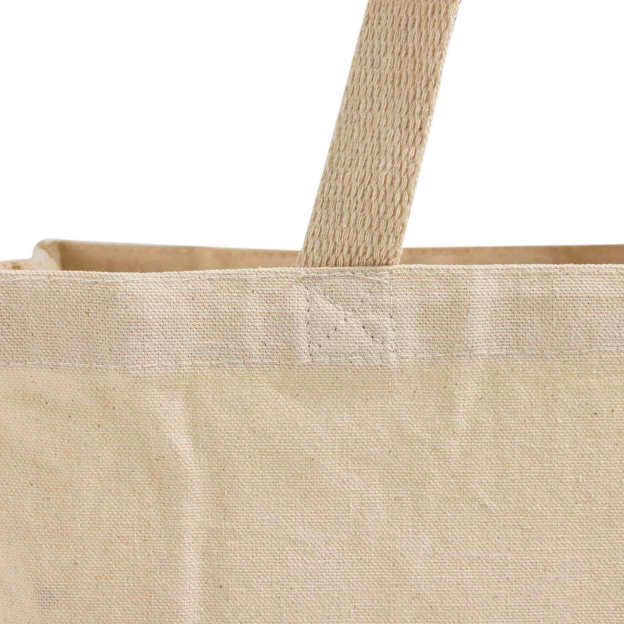 Canvas tote bag handle detail