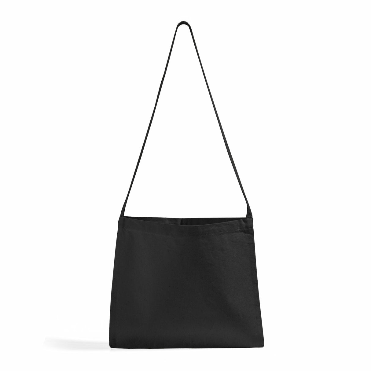 Black Canvas Messenger Tote Bag