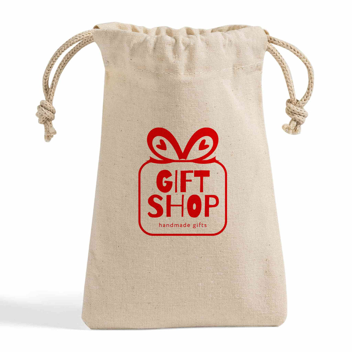 Cotton Canvas Value Drawstring Pouches / Favor Bags Customized - Personalized Drawstring Pouches With Your Logo