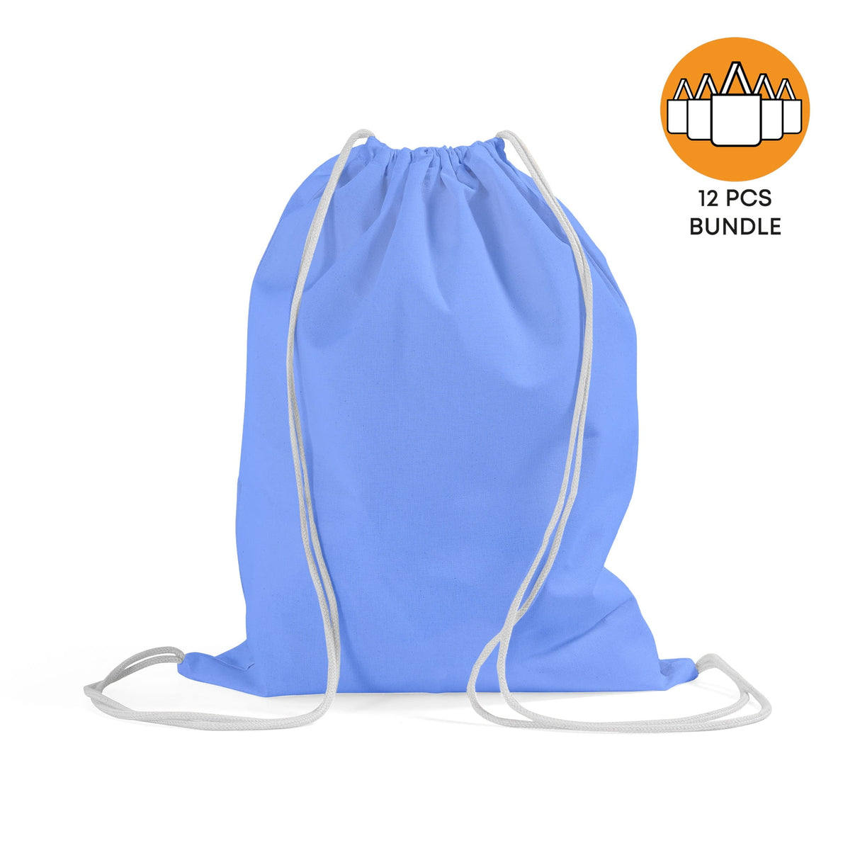 12 ct Economical Sport Cotton Drawstring Bag Cinch Packs - By Dozen