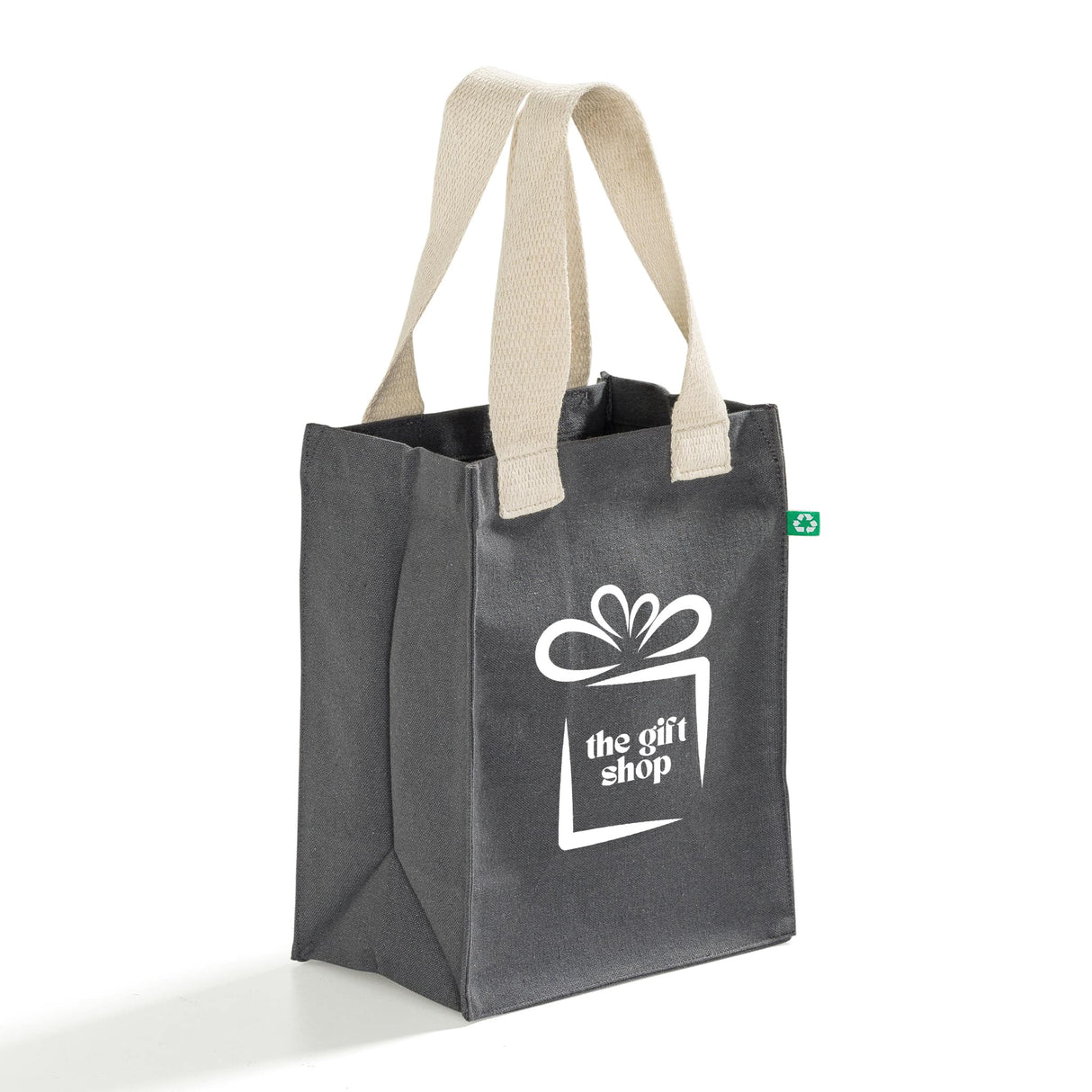 Custom Recycled Canvas Book Bag with Full Gusset - Recycled Tote Bags With Your Logo - RC864