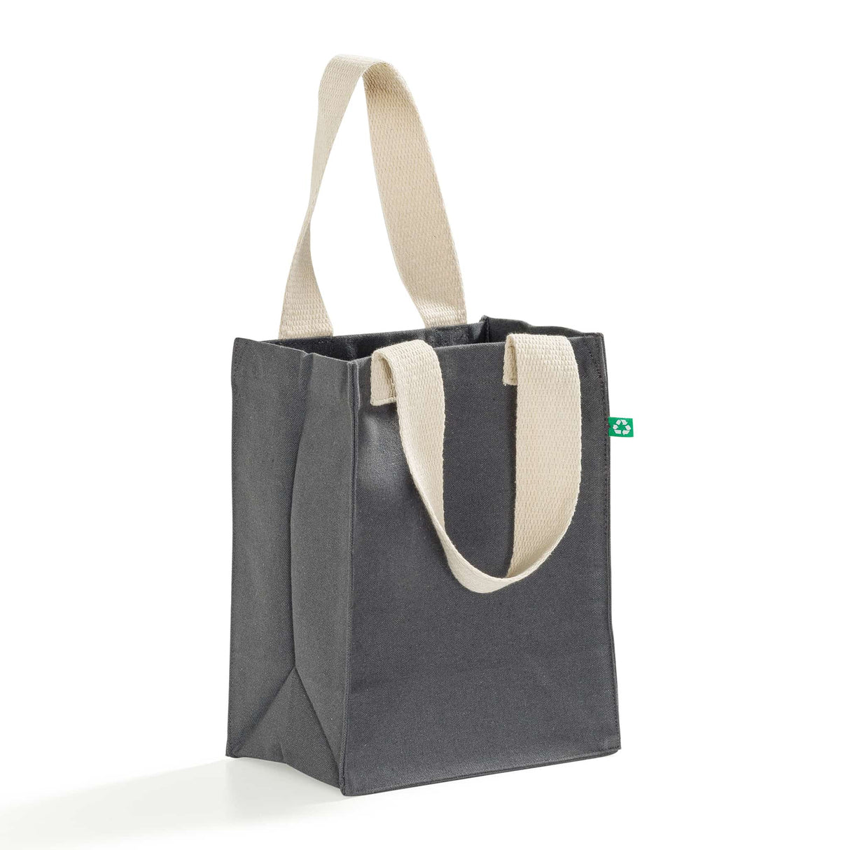 charcoal recycled canvas book tote bag