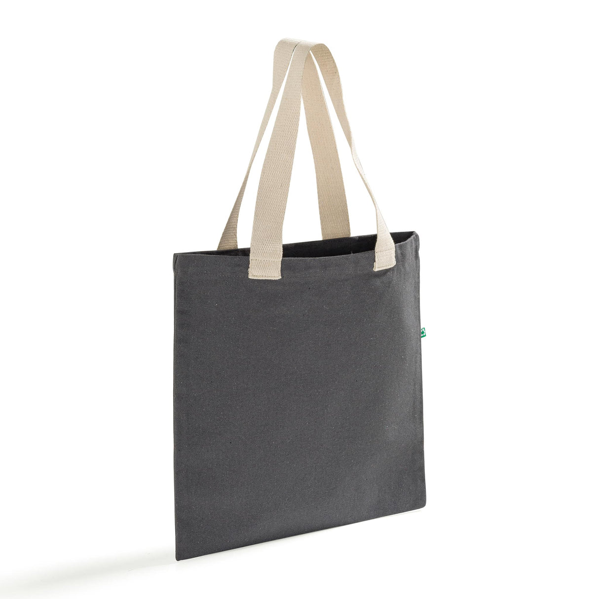 charcoal recycled canvas book tote bag