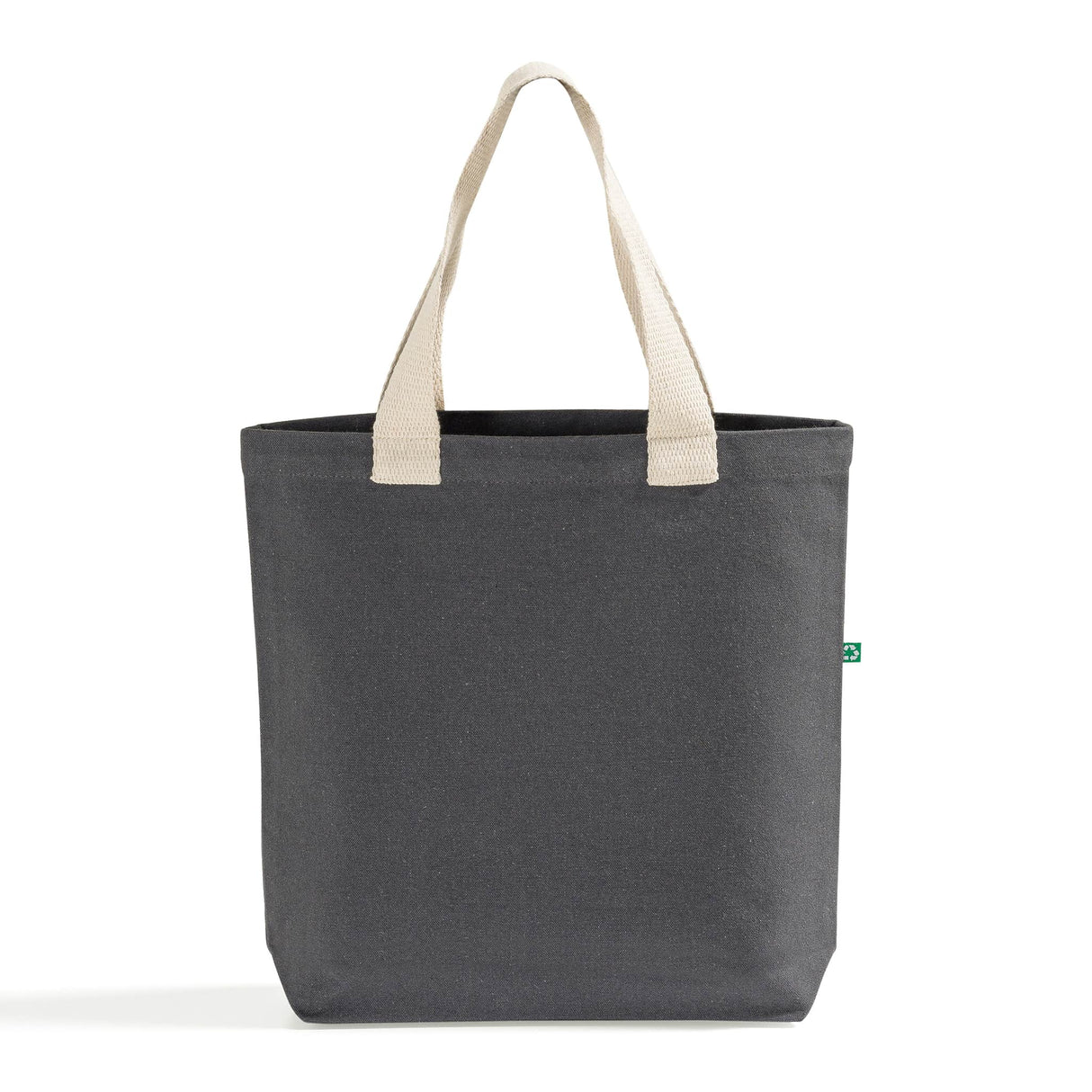 charcoal recycled canvas tote bag with gusset