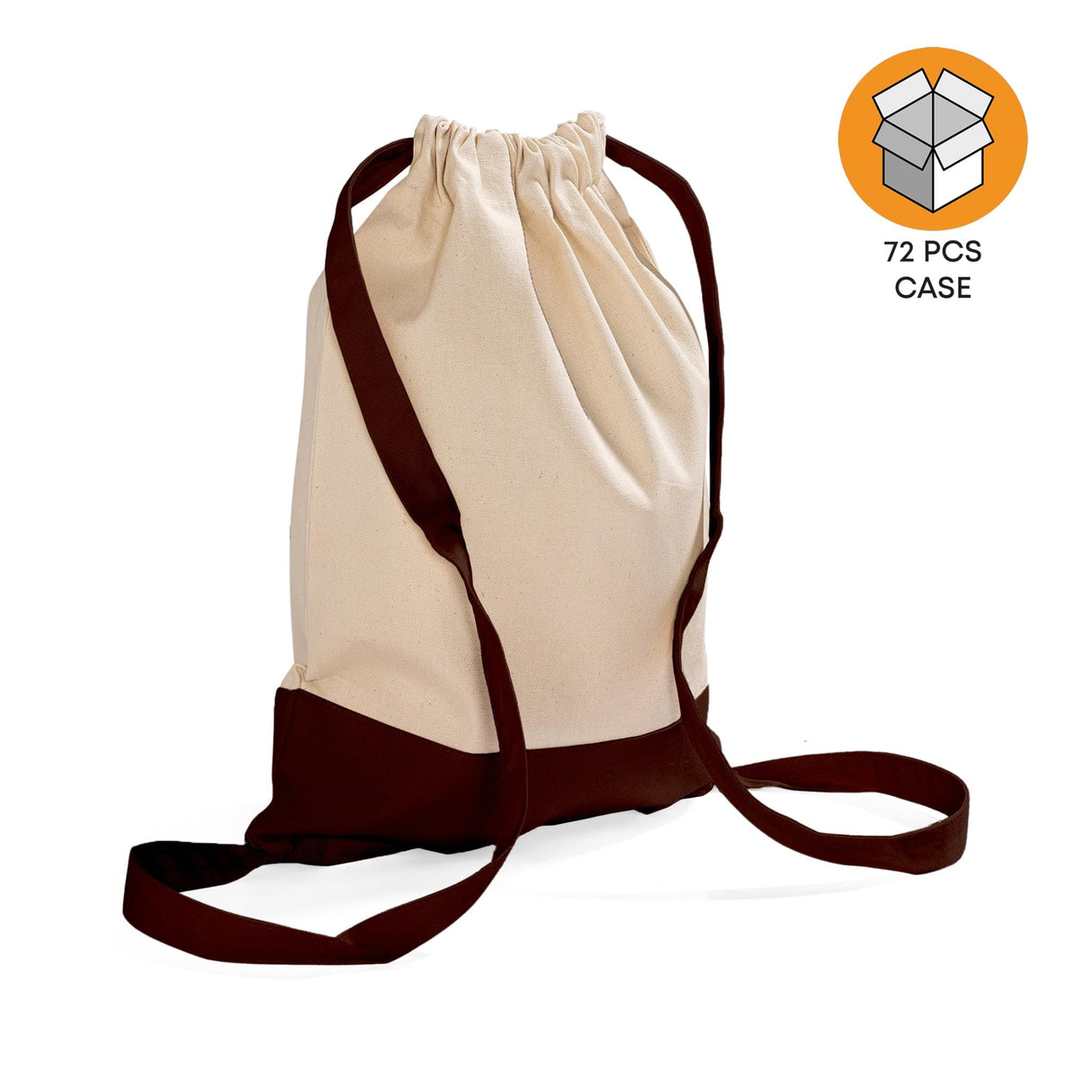72 ct Two Tone Canvas Sport Backpacks / Wholesale Drawstring Bags - By Case
