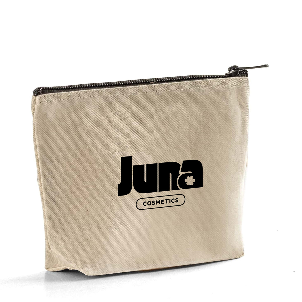 Zippered Jute / Canvas Pouch Cosmetic Bag with Gusset w/ Your Logo