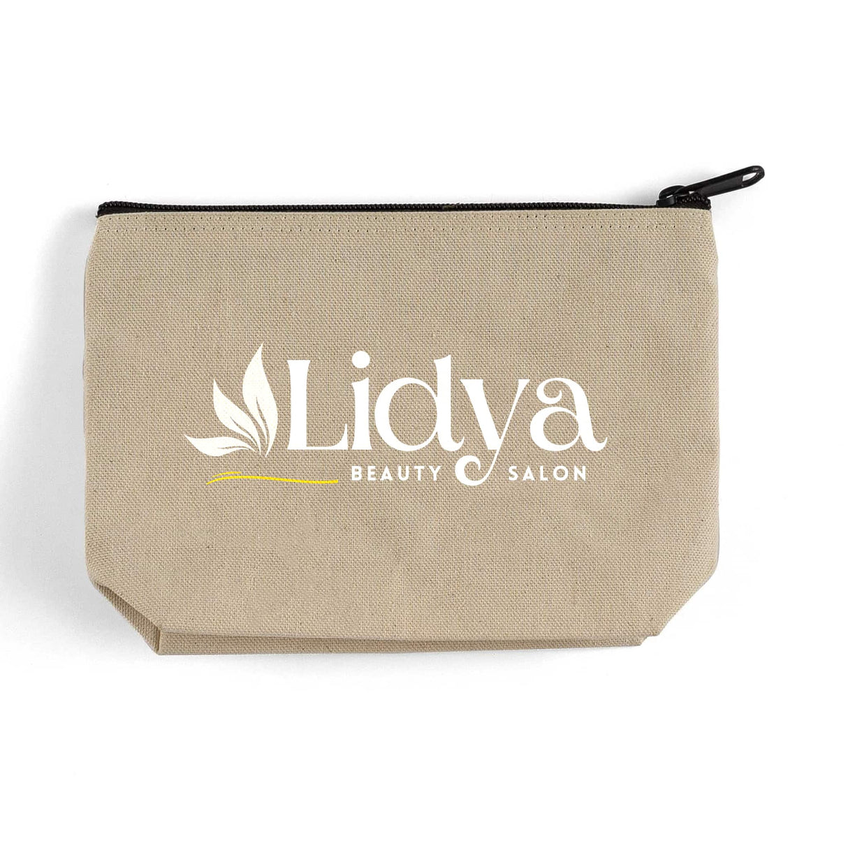 Zippered Jute / Canvas Pouch Cosmetic Bag with Gusset w/ Your Logo