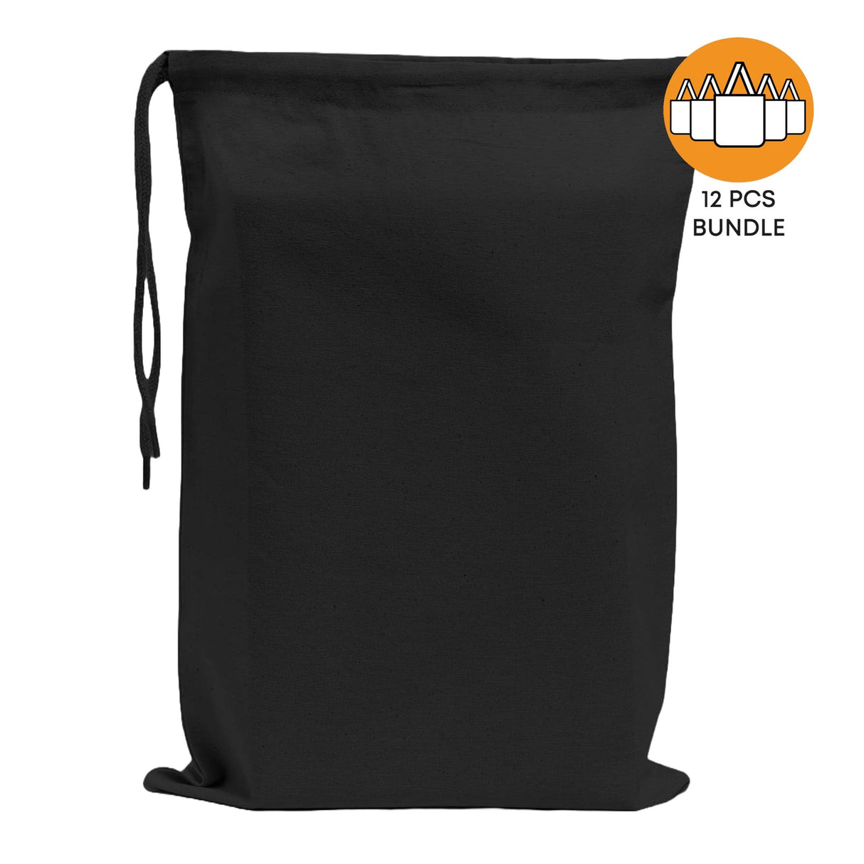 12 ct Cotton Shoe Bags / Value Drawstring Bags - By Dozen