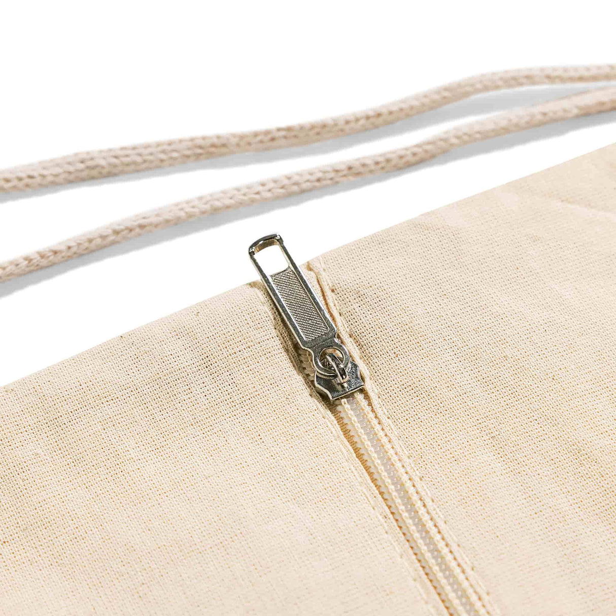 Cotton Canvas Bag Zippered Detail