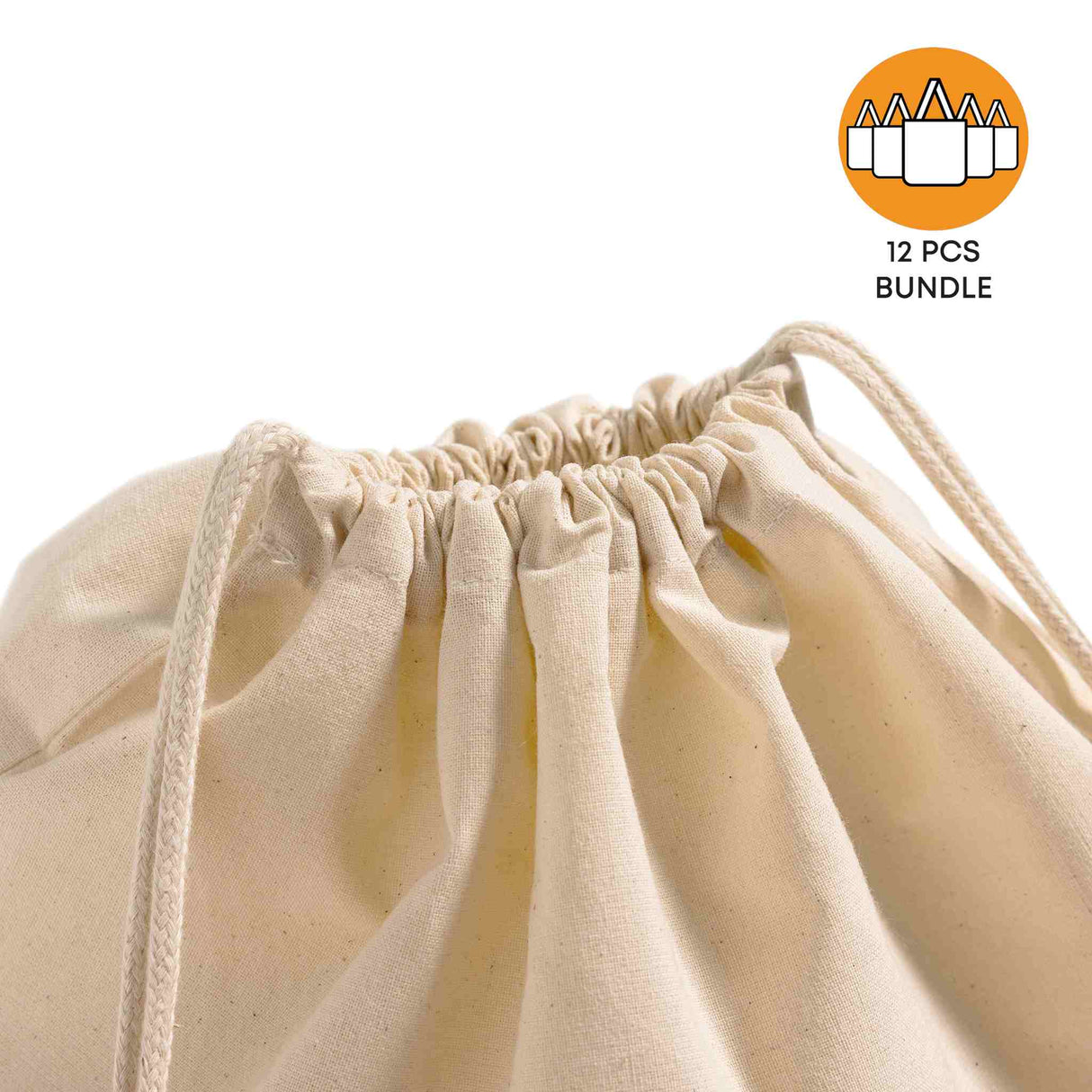 12 ct Economical Sport Cotton Drawstring Bag Cinch Packs - By Dozen