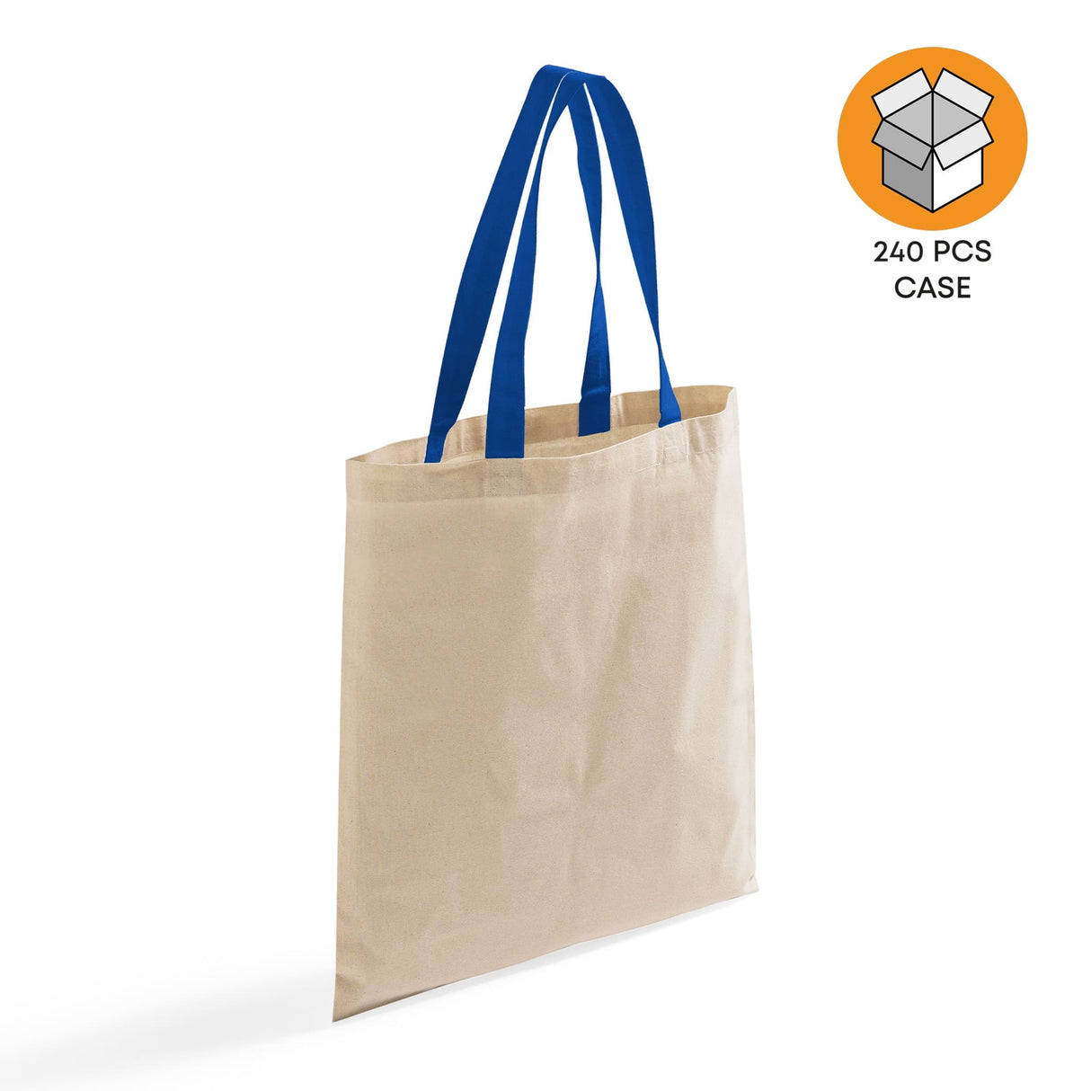 240 ct Wholesale Tote Bags With Color Handles 100% Cotton - By Case