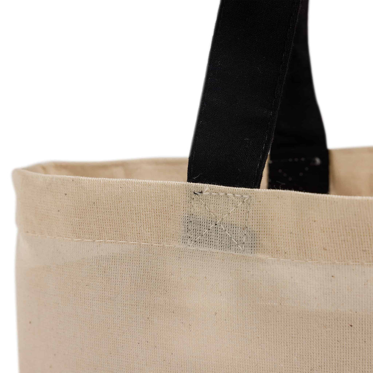 Cotton tote with color handle detail