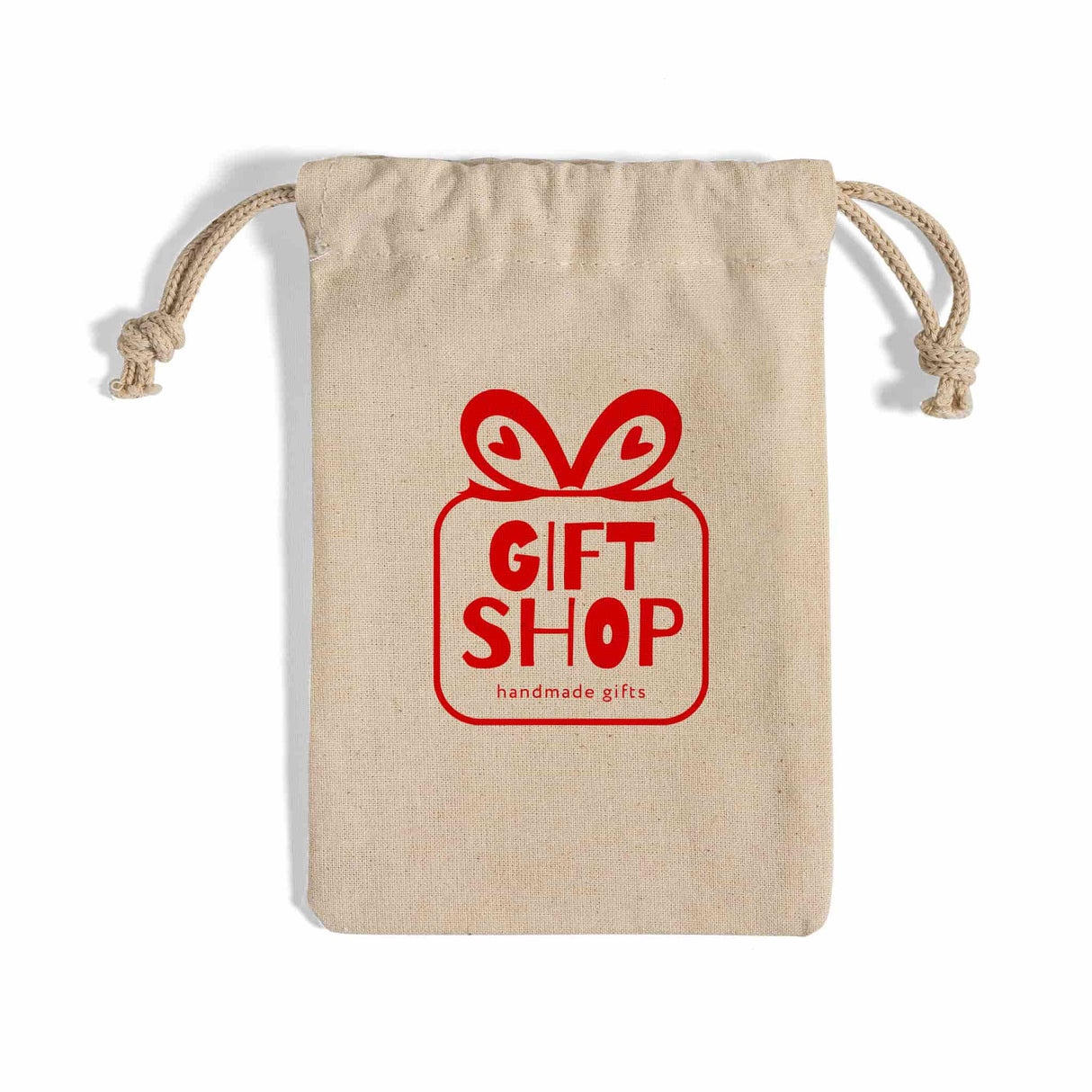 Cotton Canvas Value Drawstring Pouches / Favor Bags Customized - Personalized Drawstring Pouches With Your Logo