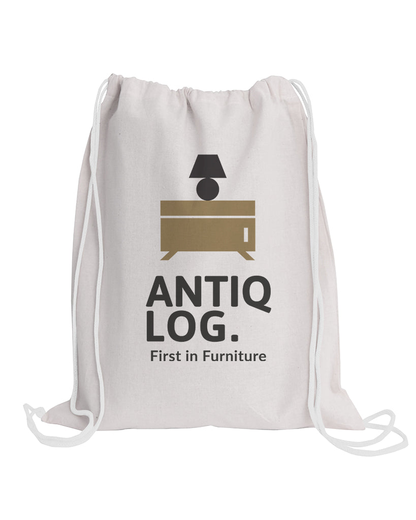 White Color Custom Drawstring Bags with Your Logo