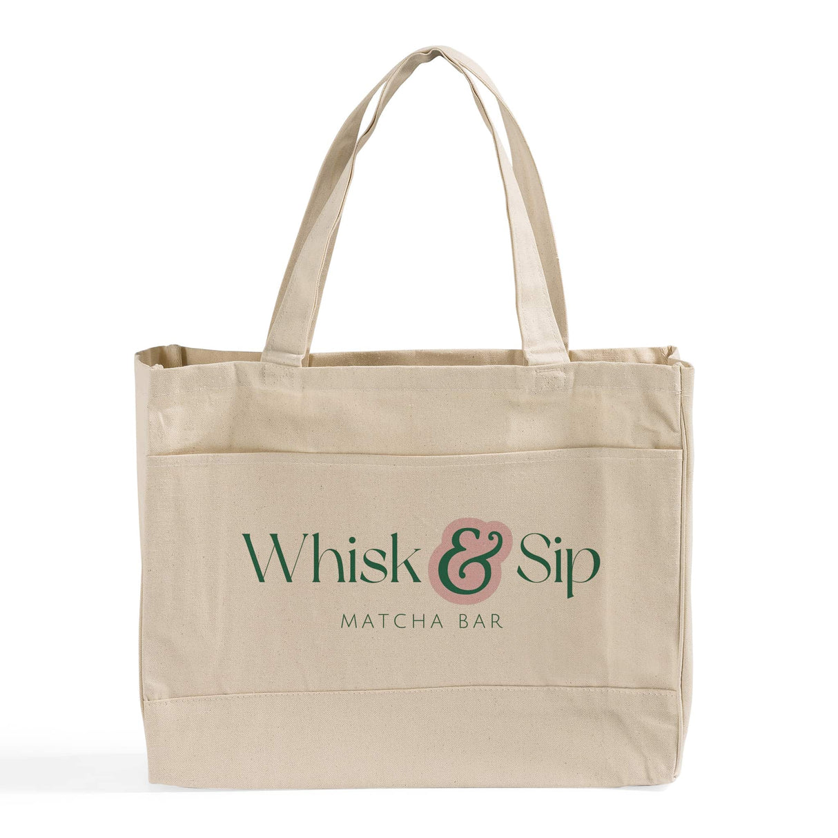 Customized Cotton Canvas Tote Bag with Inside Zipper Pocket - Personalized Tote Bags With Your Logo - TF214