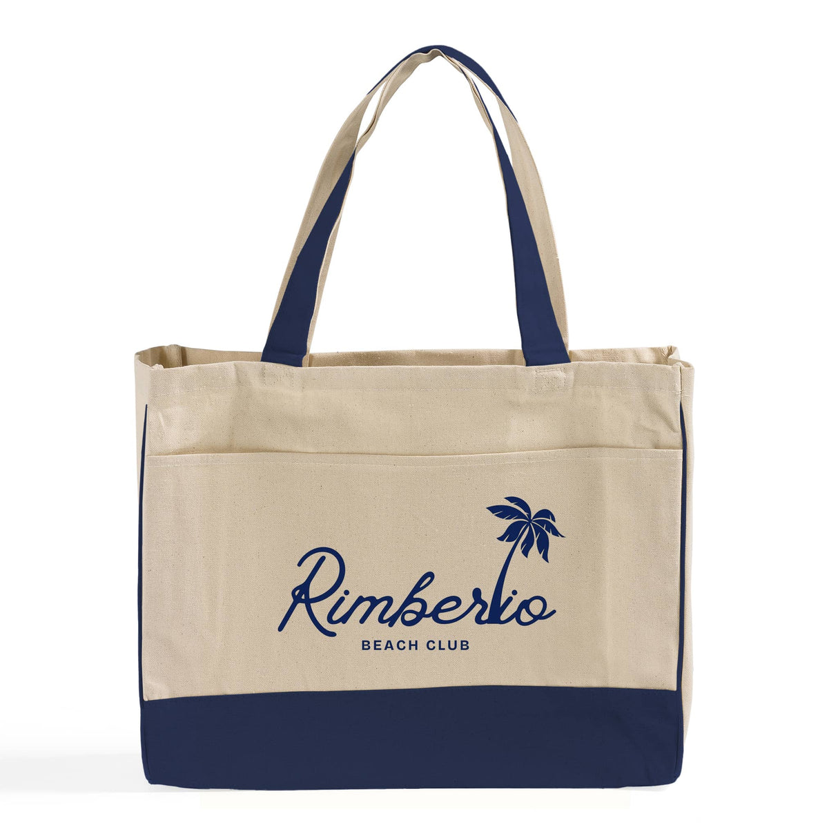 Customized Cotton Canvas Tote Bag with Inside Zipper Pocket - Personalized Tote Bags With Your Logo - TF214